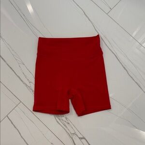 Red High-Waisted Shorts